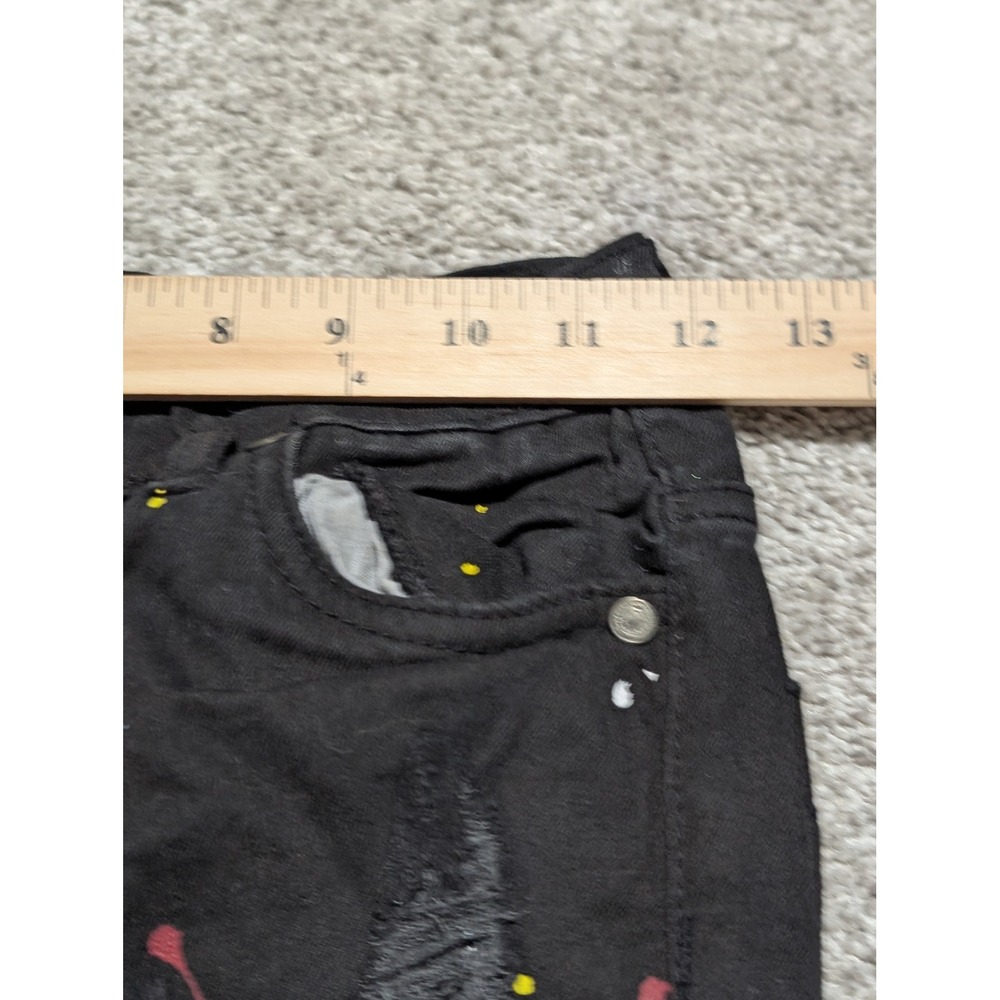 PANYC Kids‎ Black Paint Splatter Distressed Jeans Size 7 - Picture 5 of 7